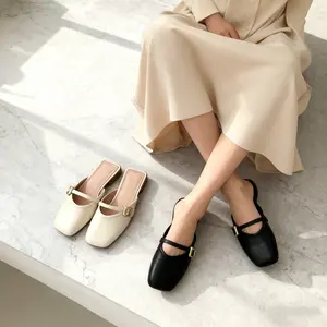 Sepatu Slip On Wanita Model Tali Gesper Elegan Untuk Kantor & Hangout Sepatu Mules Wanita Kekinian 2026