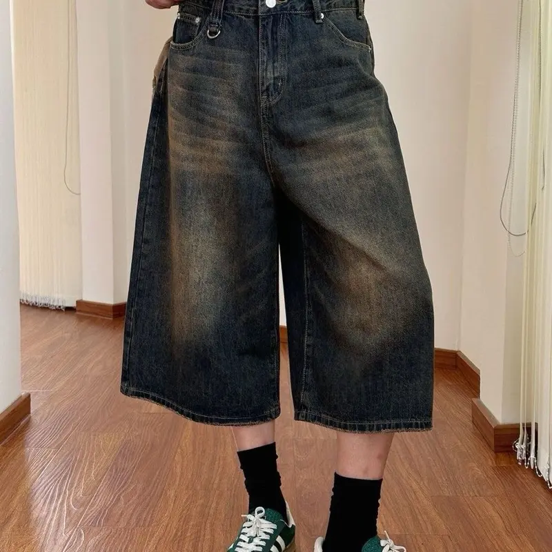 Jorts pants jeans pria wanita celana jeans 3/4 unisex 5