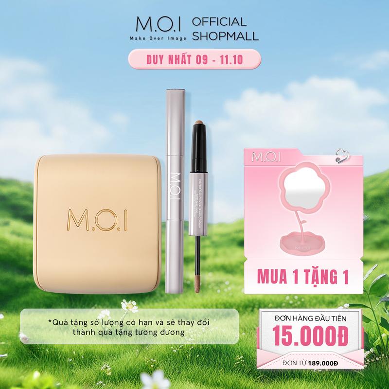 Bộ đôi phấn nước Baby Skin Cushion và Bút trang điểm 2 đầu MOI