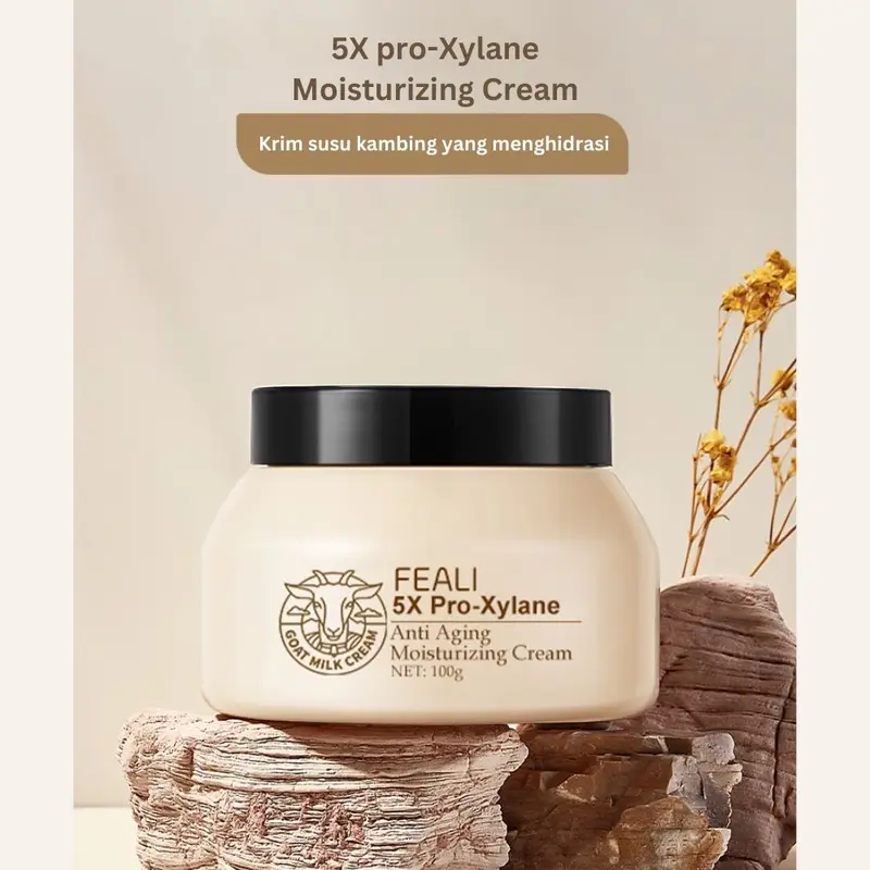 [BPOM] FEALI 5X Pro-Xylane Goat Milk Anti-Aging and Moisturizing Cream Pelembab Wajah Anti Aging 4