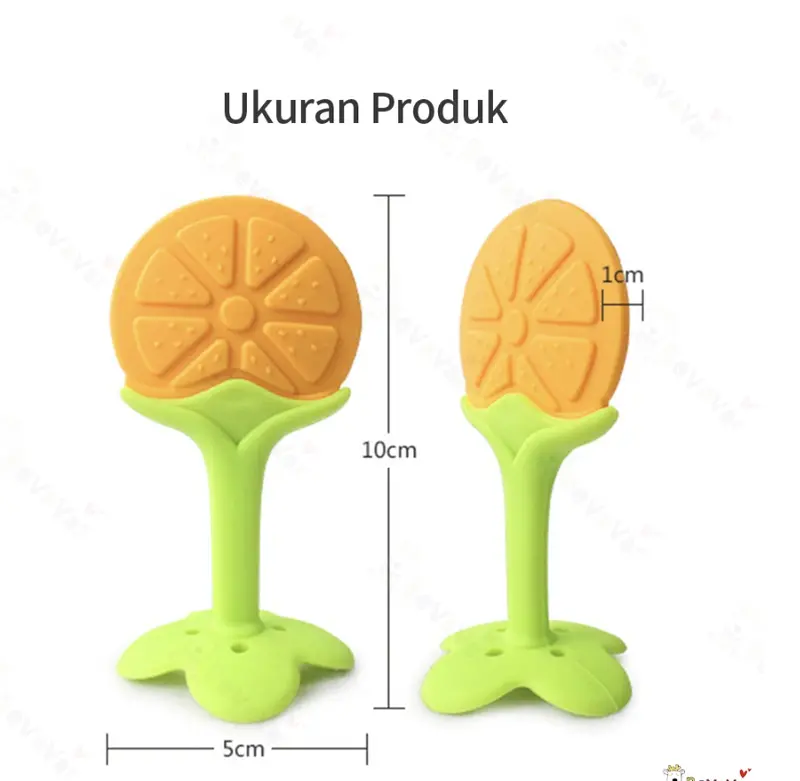Teether bahan silikon gigitan bentuk buah Baby fruit teether GS-01 3