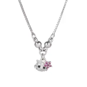 Kalung Anak COD Silver Mata Hello Kitty Titanium