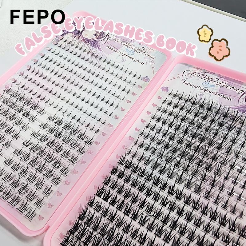 FEPO Hộp Lông Mi Giả 360 Độ Tự Nhiên 10-13mm Có Thể Tái Sử Dụng Lông mi giả Món quà miễn phí Keo dán lông mi + nhíp