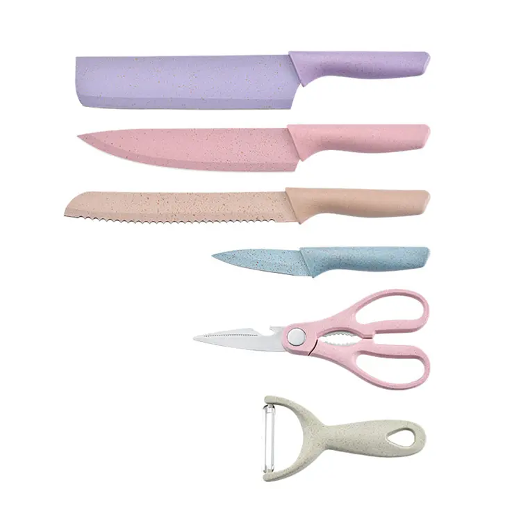 6pcs Kitchen Tools Set, Knives Set/Colorful Pastel Colors Knife Accessories