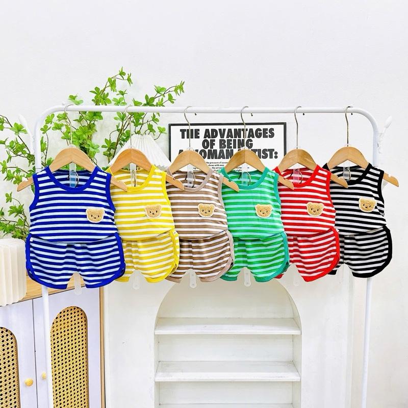 bộ quần áo ba lỗ sọc to chất vải thun lạnh size từ 7-17 kg