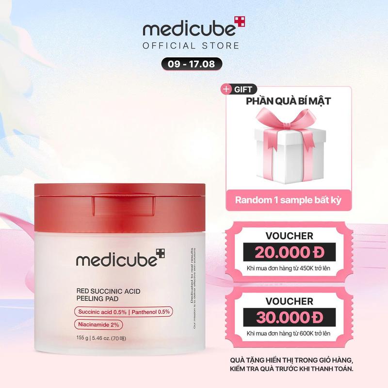 [HSD 4/26] Toner Pad Hỗ Trợ Dịu Mụn Red Succinic Acid Panthenol Pads 155g