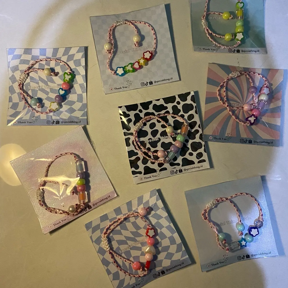 Gelang Manik Tali Serut Kepang Beads Bracelet Aesthetic