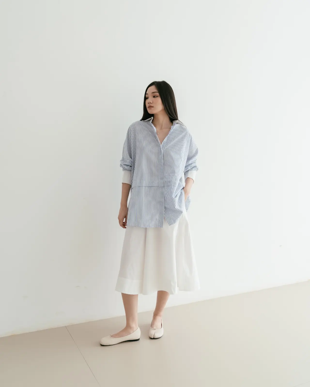 [Seminggu.rtw] Eli Oversized Stripes / Atasan Wanita / Kemeja Wanita / Atasan Wanita Lengan Panjang