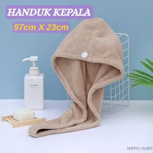 Handuk Kepala Dewasa 57cm x 23cm Microfiber Handuk Rambut Magic Handuk Kepala Topi Keramas Mandi Cepat