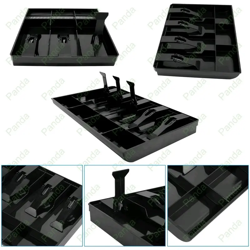 Laci kasir uang 3/4/5 Kisi Laci uang Untuk mesin kasir Tempat penyimpanan uang Toko laci kas Tempat uang baki Cash Drawer Tray plastik 4