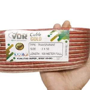 Kabel Transparan 2x30 / 2x50 Kabel Audio /Lampu Panjang Kabel 5m / 10m / 15m / 20m