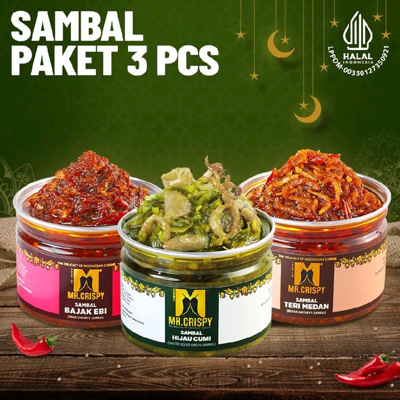 SAMBAL PAKET 3 PCS MR CRISPY(TM+HCM+B.EBI) 0