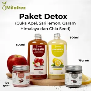 Paket Detox Cuka Apel Batu malang garam himalaya chiaseed Sari Lemon