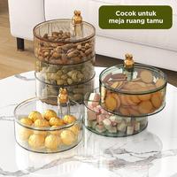 Gambar 【Lebaran Exclusive】Dejavu Toples Putar Kue Kering Lebaran Tempat Penyimpanan Susun Snack Permen Storage Jar Transparan HSB833 - 2T-Putih dari Dejavu_NEW Kab. Tangerang 5 Tokopedia
