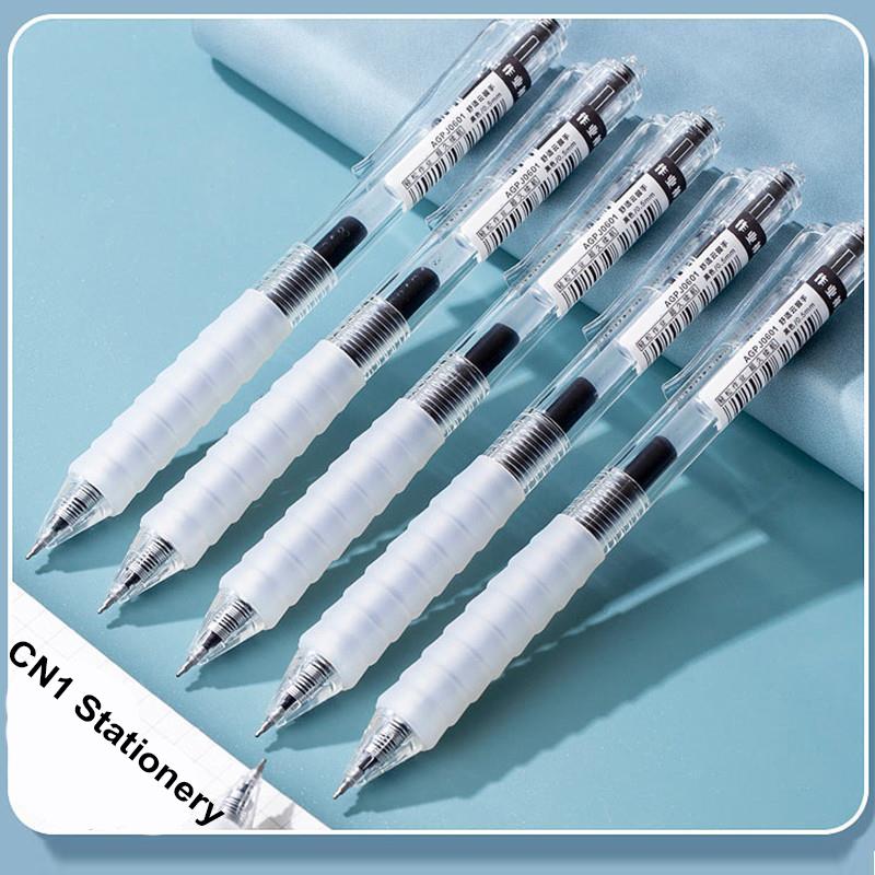 Ba màu Đen Đỏ Xanh ST Đầu Viết Bút 0.5mm Mịn Mềm Cầm Bút Gel Nhanh Khô Học Sinh Bàn Chải Câu Hỏi Thi Bút Báo Chí Bút bi béo tay mồi viết