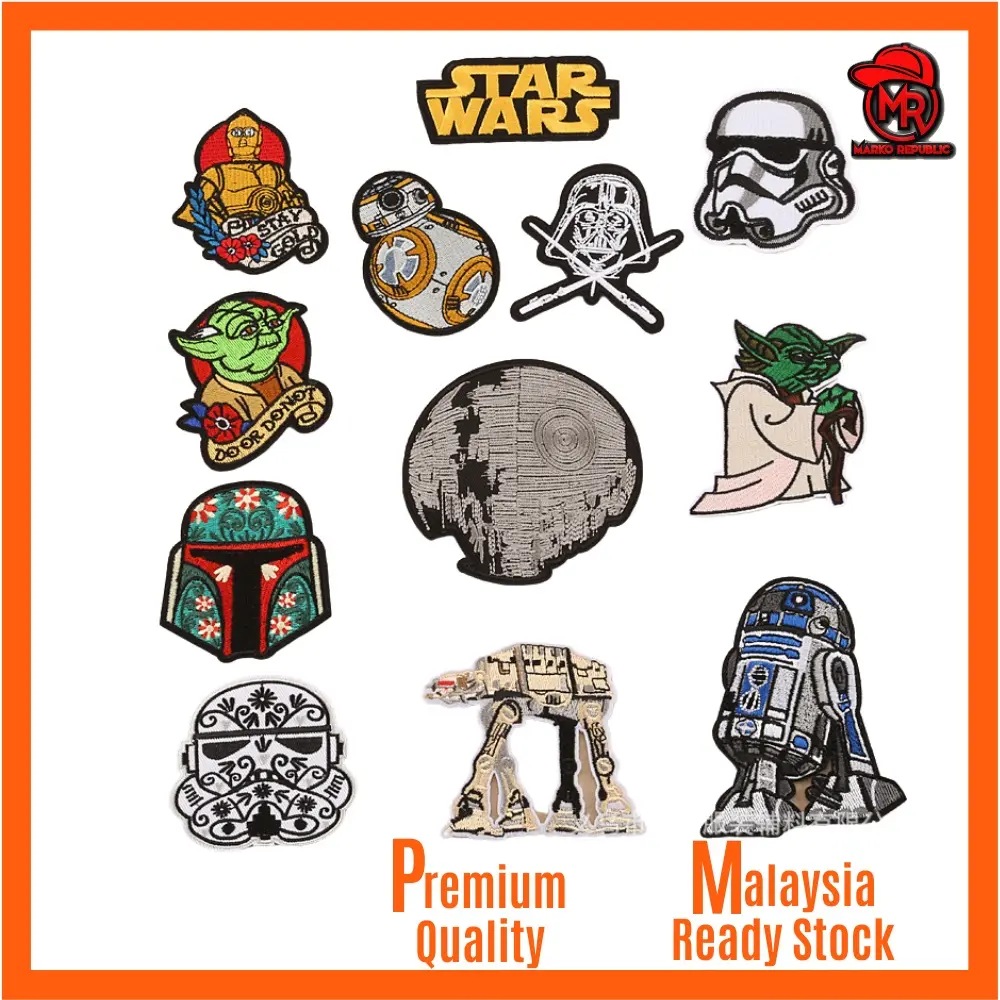Star Movie Patch DIY Sew On Iron On Badges Cotton Embroidery Embroidered Patches