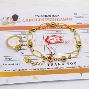 BISA COD GELANG TANGAN KOLONG FREE CINCIN EMAS MUDA 3,75 ADA SURAT DARI TOKO