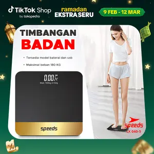 SPEEDS Timbangan Badan USB Digital 180kg scale kaca Berat Mini Timbangan Badan 040-8