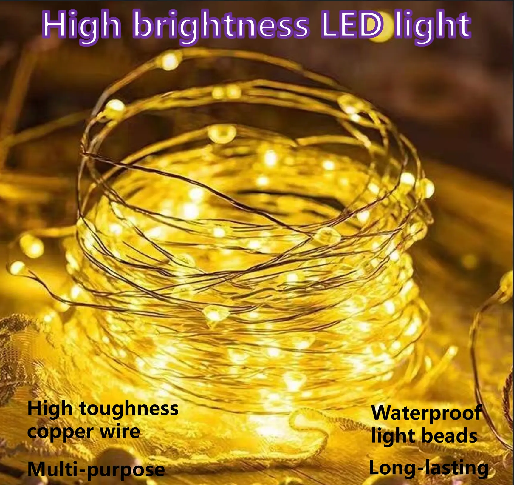 Outdoor waterproof LED color lights flashing Solar-powered LED light strings