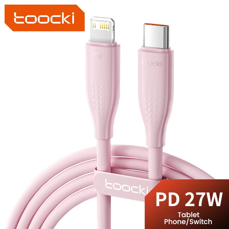 Cáp sạc nhanh, Toocki PD27W, 3A USB C sang iOS, Cáp dữ liệu nhanh, 480Mbps, dành cho điện thoại / máy tính bảng