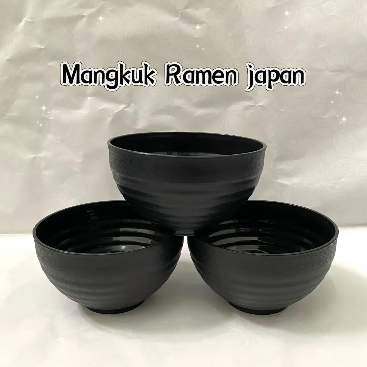 Mangkuk  plastik ramen japan 1pcs hitam