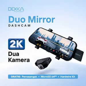 Dekka Duo Mirror DK25 Dashcam Spion 2K | Dual Camera Depan Belakang | Gratis Pasang