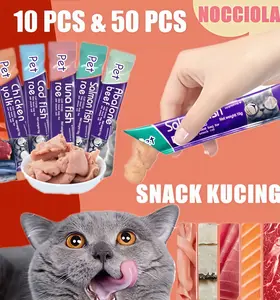 Snack Kucing snack hewan peliharaan cat strip 16g/strip kuing kecil dan kucing besar snack pengemukan kucing pelengkapa hewan peliharaan mendunia 24 bulan natural disapih camilan kucing