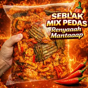 Cemilan Kerupuk Seblak Mix Pedas Aroma Daun Jeruk 500gr - Camilan Kering Keripik Snack Food