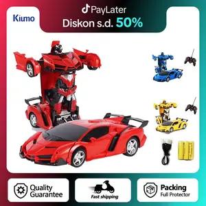Kiumo RC MOBIL REMOTE TRANSFORMER ROBOT REMOTE CONTROL MOBIL SPORT CAR ROBOT TRANSFORM  RC CAR TRANSFORMER 1: 18 MOBIL REMOT JADI ROBOT BATERAI CAS
