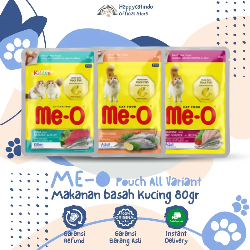 Makanan Basah Kucing MEO 80 GR Kemasan Pouch 0