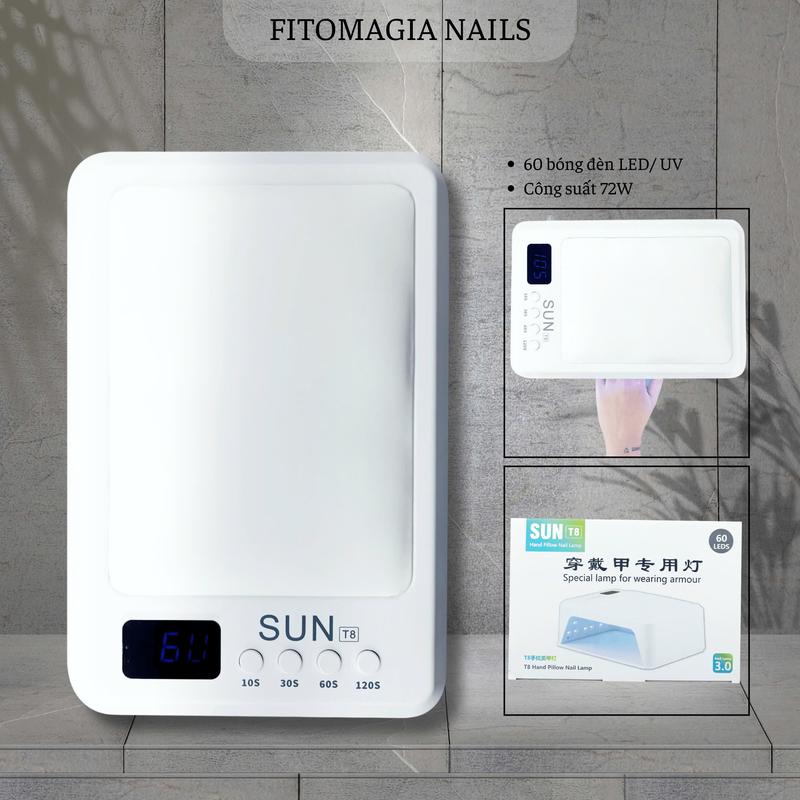 SALE GIÁ RẺ Máy Hơ Gel SUN T8 Màu Trắng – 72W 60 Bóng Đèn LED – Khoang Hơ Rộng Không Tích Điện – Bảo Hành 6 Tháng Tiện Lợi