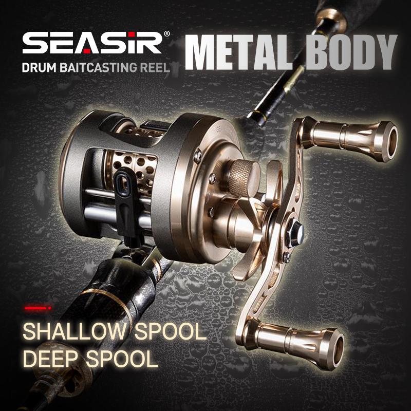 SEASIR-Máy Câu Cá Nước Mặn JH Trống Baitcasting Thân Kim Loại Ống Chỉ Siêu Nhỏ Sâu Độ Bền Cao Kéo Tối Đa 7Kg Chịu Lực 9 + 1BB Tỷ Lệ Bánh Răng 7.0: 1