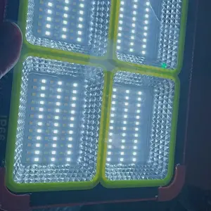 NOVAE COD Lampu Emergency Tenaga Surya / Lampu Solar Camping / Lampu Sorot Solar Floodlight Portable 4 Matriks LED Super Terang Baterai Awet IP66 Waterproof Outdoor Dan Darurat Rumah
