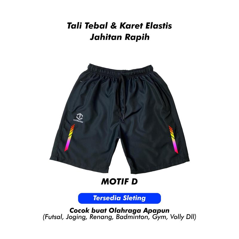 Celana Pendek Olahraga Parasut celana running lari Strict Saku Resleting Running Jogging Gym Sport 5