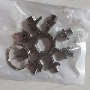 Kunci salju 18in1 multi tool gantungan kunci multifungsi pocket tool 18in1 snowflake tool