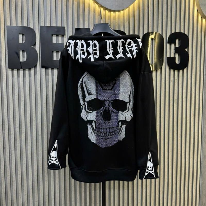  Áo hoodie mẫu mới- hình Đầu Lâu in 2 mặt - mũ 2 lớp - mũ in chữ - vải nỉ Menswear Nam Dài Tay Nhung Cổ Tròn cổ tròn form unisex size S M L XL 
