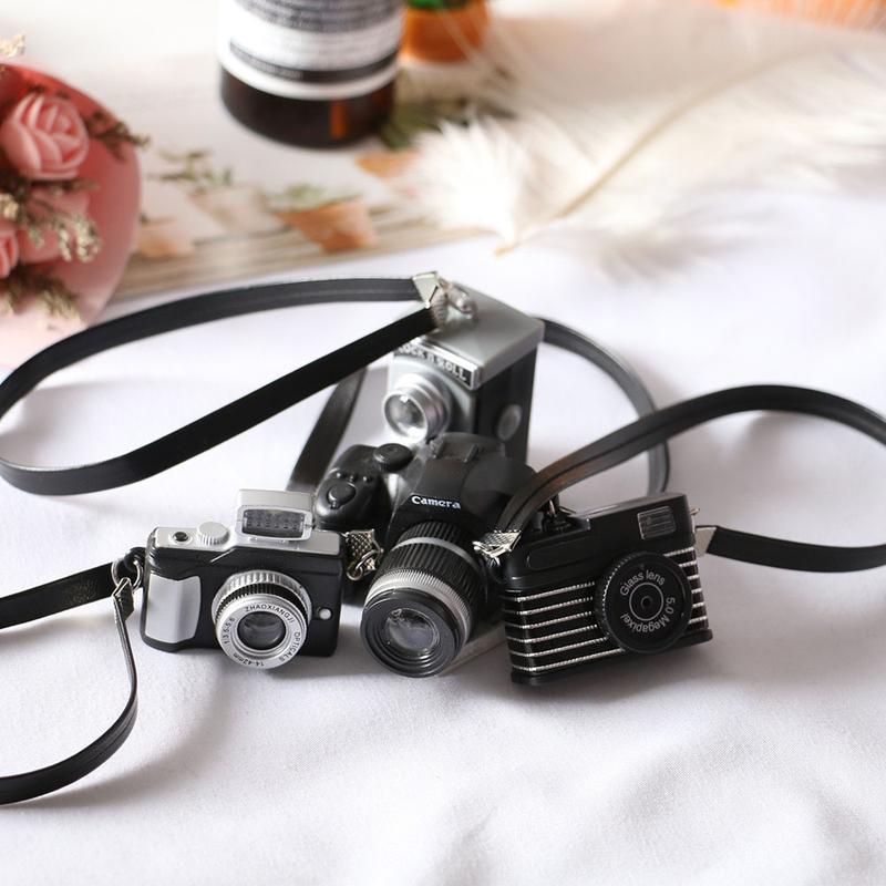 Máy Ảnh SLR Mini, Quà Tặng Đồ Chơi Trẻ Em, Có Màn Trập Và Đèn Lung Linh, Bao Gồm Thắt Lưng Màu Đen, Mô Hình Máy Ảnh Búp Bê Thu Nhỏ 6