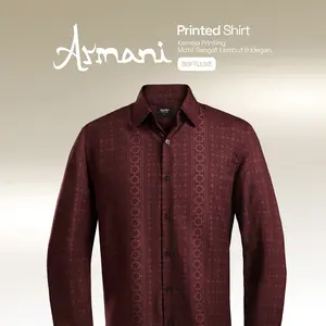 CUTOFF Armanii Printed Muslim Shirt Kemeja Koko Pria Motif Islami Premium Lengan Panjang