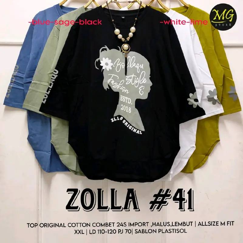 Kaos Zollaqu,, Atasan import,, kaos halus,,katun combed,,Zolla#41//mG store Wanita 1