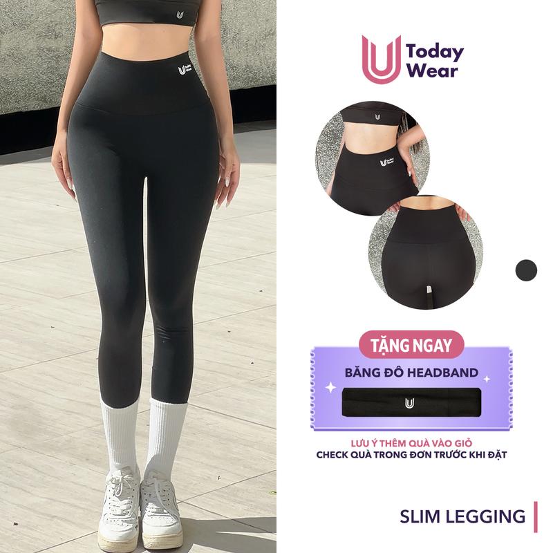 Tặng băng đô đen Quần Legging Nữ Cạp Cao Gen Bụng Slim Legging Today U Wear Tôn Dáng Chất Đúc Su Mềm Mịn Thoáng Khí Đi Tập Mùa Thu Đông Thoải Mái Dễ Chịu Pickleball Cầu Lông Gym Tennis Thể Thao Nữ