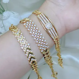 E89 (Beli 2 Produk Apapun Gratis 1) G48 Gelang rantai sisik naga ukir plat permata fashion padat permata perhiasan jewellery 1