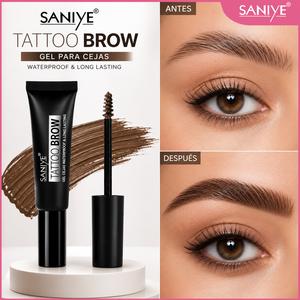 SANIYE Tattoo Brow Gel para Cejas Waterproof y Larga Duración | Define, Rellena y Fija | Acabado Natural | Maquillaje para Cejas | 4 Tonos Disponibles