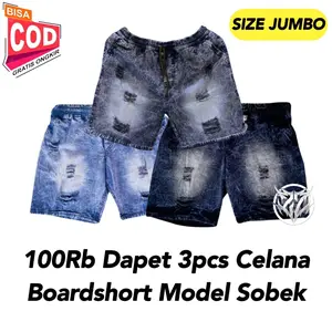 Celana Pendek Pria Motif Sobek 100rb Daper 3pcs / Celana Pria /Boardshort Pria/ Celana pendek