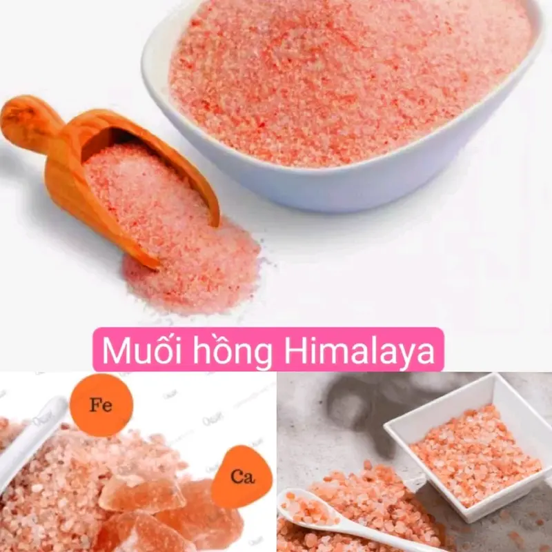1Kg Muối hồng Himalaya dạng hạt và mịn - nhập khẩu Pakistan himalayan pink 0