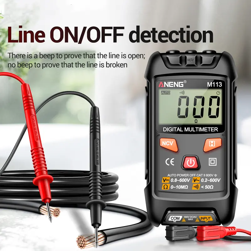 ANENG Digital Multimeter Portable NCV Non Contact 1999 Count 600V - M113 - Black 6