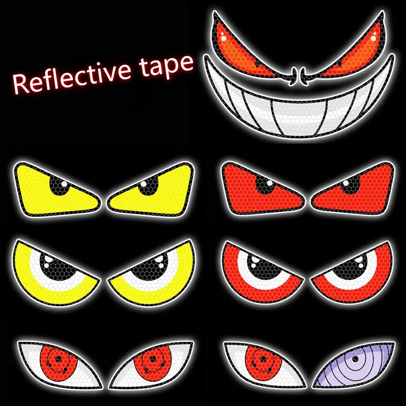 Devil Eye Electric Car Sticker Motorcycle Head Sticker Reflective Decoration Battery Body Personalized Creative Car Sticker