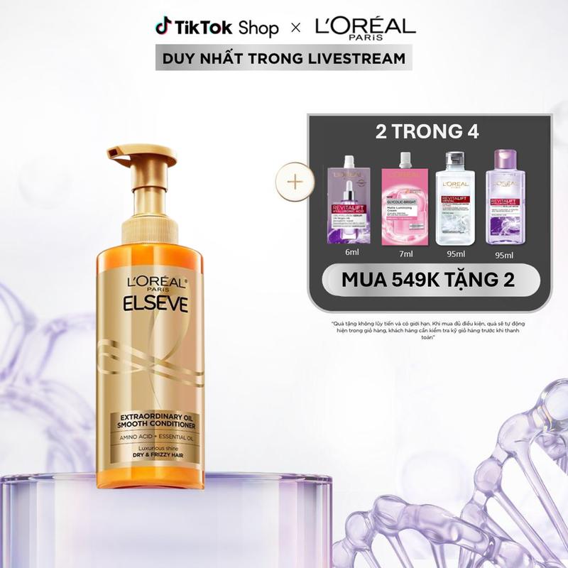 Dầu xả dưỡng tóc suôn mượt tóc cao cấp L'Oreal Paris Extraordinary Oil Smooth 440ml