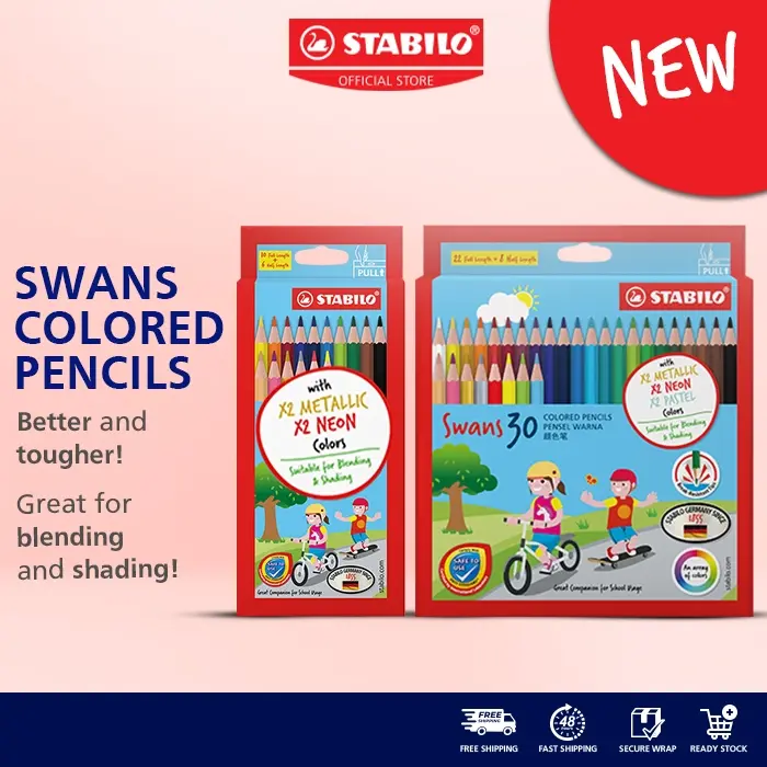 STABILO Swans + Metallic + Neon School Office Stationery Colour Pencil / Pensil Warna Alat Tulis Sekolah Set 16/30