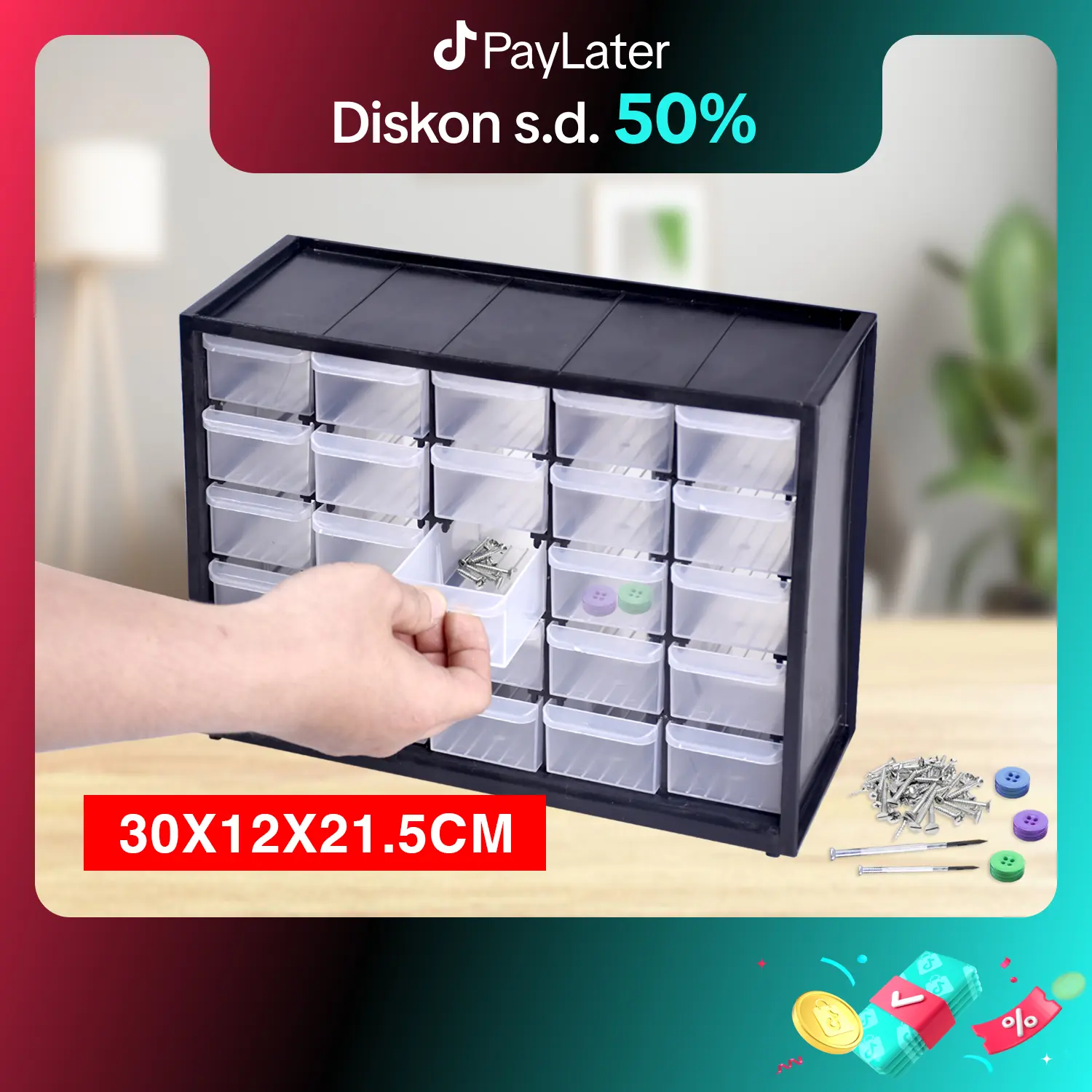 Kenmaster Rak Susun Drawer 25 Kompartemen - RAK-016