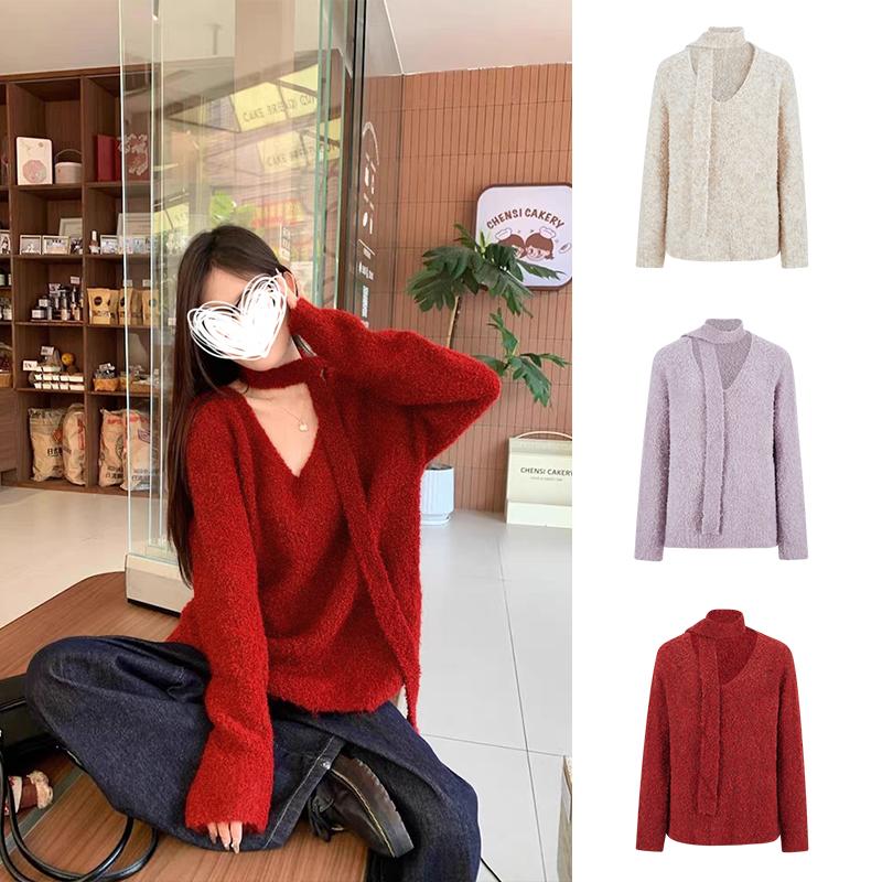  Áo Len Nữ Tính Nữ Hoàng Moses   Nữ Hoàng Mercy Gợi Cảm Và Cô Gái Nóng Bỏng Với Cà Vạt Khăn Quàng Cổ Và Ruy Băng Nhẹ Nhàng Và Thanh Lịch Ngọt Ngào Và Thời Trang Hàng Mới Về Thu Đông 2025 # 59704 